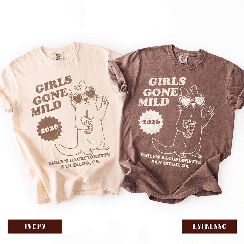Girls Gone Mild Bachelorette Cat Shirt, Slumber Party Themed Bach Party Tshirt, Girls Trip Spa Chill Bach Tee, Pajama Sleepover Bach Tee