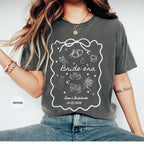 Custom Bride Era T-shirt,Personalized Bachelorette Party Tee,Coquette Bow Bridal Shower Gift, and Drawn Wedding Doodles Shirt,Future Mrs Top