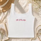 Custom Embroidered Lace Tank Top, Wife of the Party Shirt, Modal Tank Bridal Shower Gift, Engagement Gift, Bachelorette Party Top
