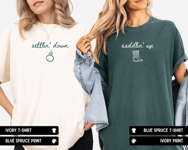 Saddlin' Up Bachelorette Comfort Colors Shirt, Custom Nashville Last Rodeo Bridal Party Tee