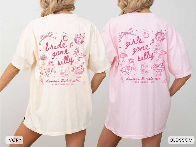 Girls Gone Silly Bachelorette Party Shirt Funny Goose Bride Tshirt Comfort Colors Bridal Party Gifts Custom Bachelorette Bridesmaid Proposal