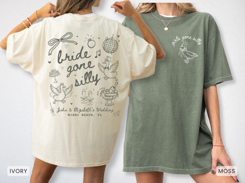 Girls Gone Silly Bachelorette Party Shirt Funny Goose Bride Tshirt Comfort Colors Bridal Party Gifts Custom Bachelorette Bridesmaid Proposal