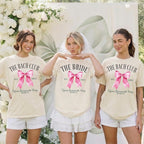 Coquette Bachelorette Shirts, Bow Bach Club Shirt, Pink Bow Bride Squad, Custom Bachelorette Party Shirts, Girls Trip Outfit