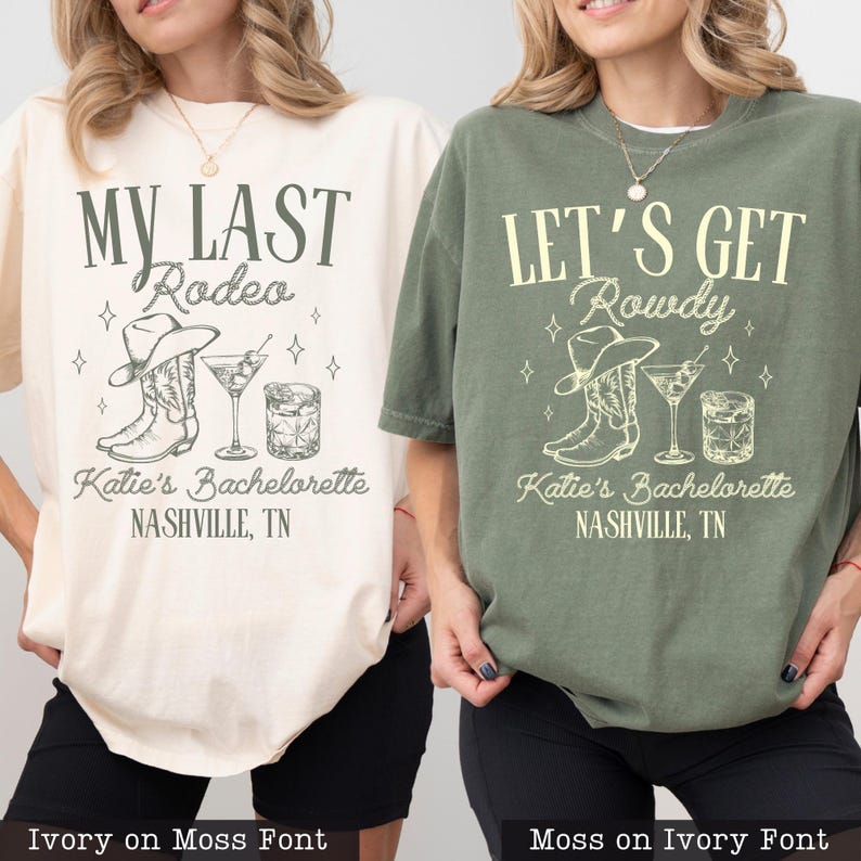 Comfort Colors® Nashville Bachelorette Shirts - Custom Last Rodeo Tshirt - Western Bridal Party - Cowgirl Bach - Country Bachelorette Party