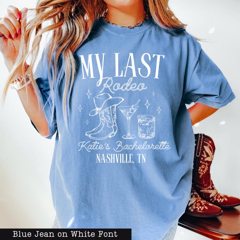 Comfort Colors® Nashville Bachelorette Shirts - Custom Last Rodeo Tshirt - Western Bridal Party - Cowgirl Bach - Country Bachelorette Party