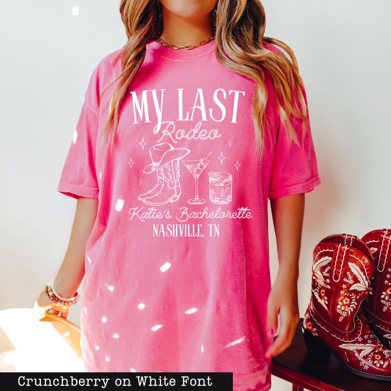 Comfort Colors® Nashville Bachelorette Shirts - Custom Last Rodeo Tshirt - Western Bridal Party - Cowgirl Bach - Country Bachelorette Party