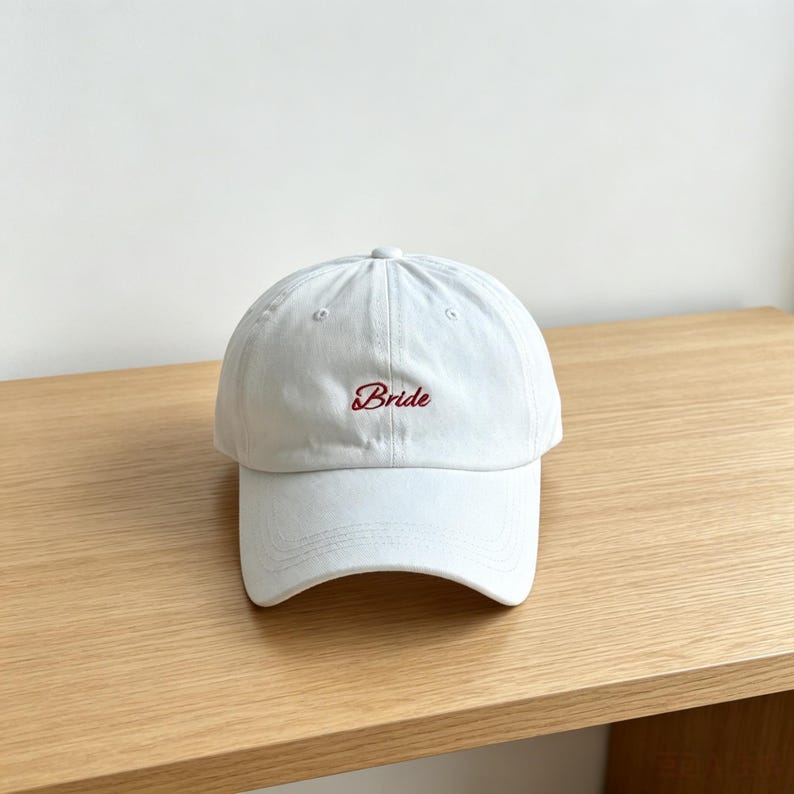 Personalized Cotton Bride Squad Baseball Cap, Custom Text Embroidered Bachelorette Party Hat, Camp Bachelorette Cap, Bridal Shower Gift