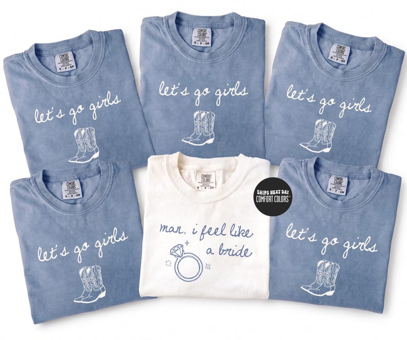 Western Nashville Bachelorette Comfort Colors® Shirts Last Rodeo Country Bachelorette Shirts Custom Let's Go Girls Bachelorette Party Shirts
