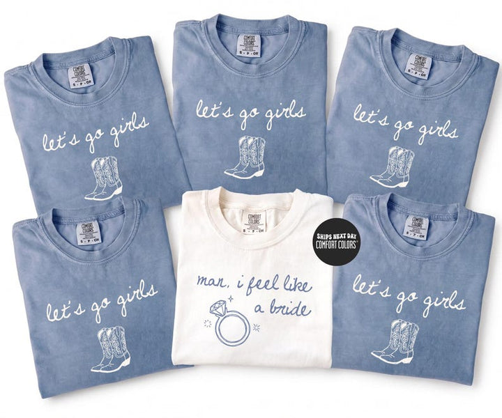 Western Nashville Bachelorette Comfort Colors® Shirts Last Rodeo Country Bachelorette Shirts Custom Let's Go Girls Bachelorette Party Shirts