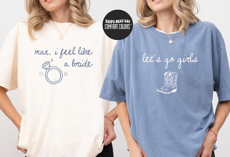 Western Nashville Bachelorette Comfort Colors® Shirts Last Rodeo Country Bachelorette Shirts Custom Let's Go Girls Bachelorette Party Shirts