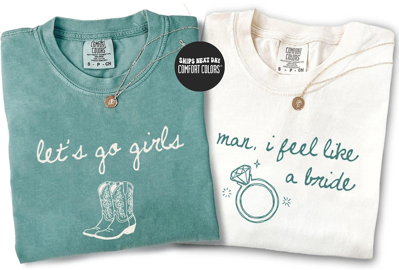 Western Nashville Bachelorette Comfort Colors® Shirts Last Rodeo Country Bachelorette Shirts Custom Let's Go Girls Bachelorette Party Shirts