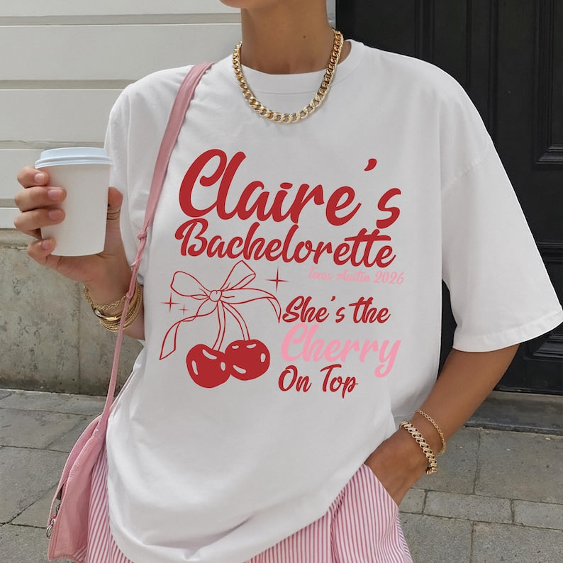 Comfort Colors® Personalized Bride to Be T-Shirt, Coquette Bow Bachelorette Party Tee