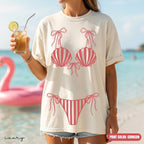 Comfort Colors® Seashell Bikini Shirt, Girls Beach Party Coastal Trip Tee, Bikini Bachelorette Shirts