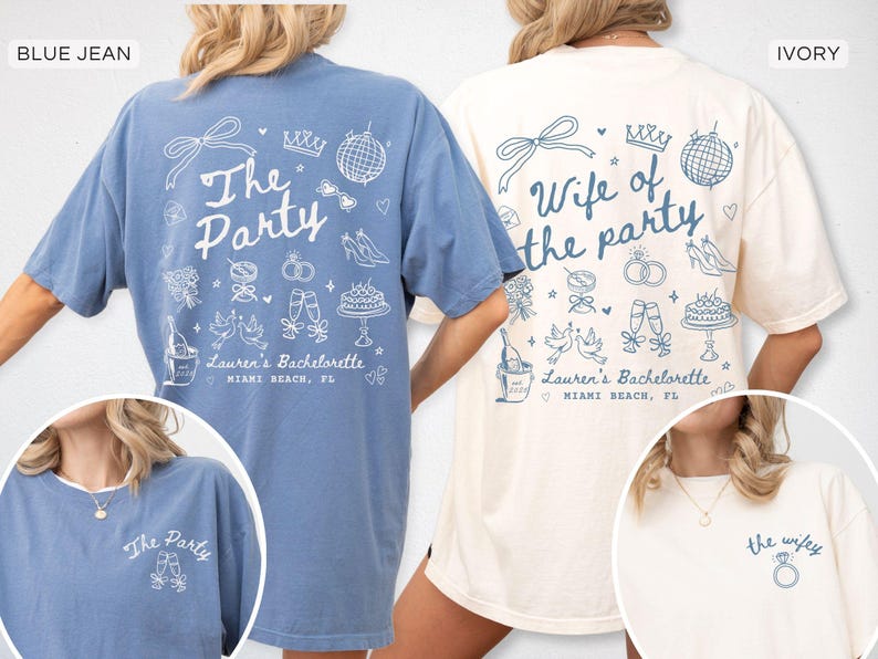 Comfort Colors® Wife of The Party Bachelorette Party Matching Shirts Bridesmaid Proposal Gift, Custom Getting Ready Bridal Party Tshirts