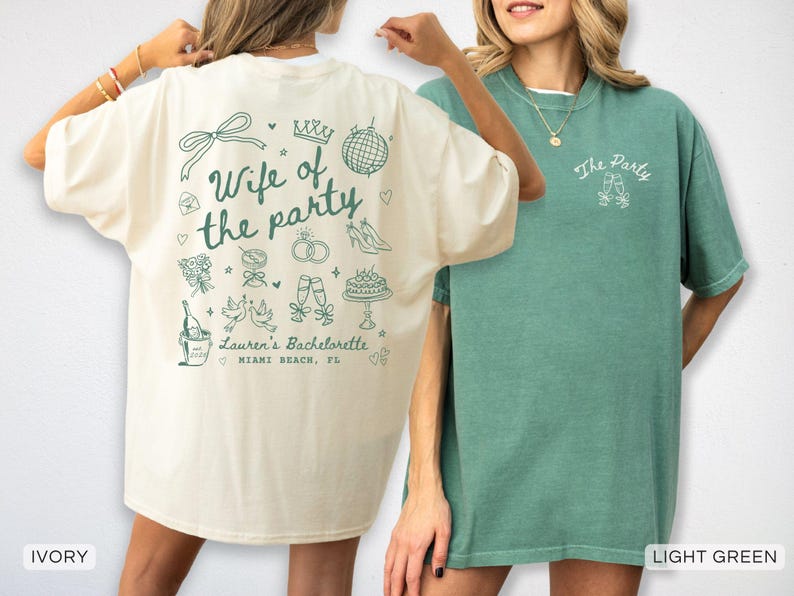Comfort Colors® Wife of The Party Bachelorette Party Matching Shirts Bridesmaid Proposal Gift, Custom Getting Ready Bridal Party Tshirts