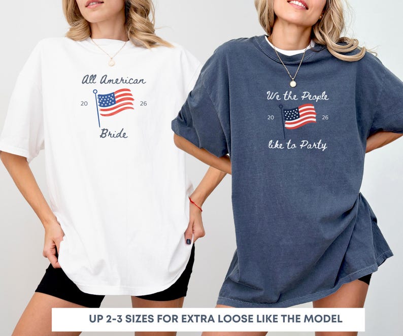 Custom All American Bride 4th of July Bachelorette Shirts, Red White I Do Tees, Matching Bride Tribe, Independence Day Weekend Bach Tee