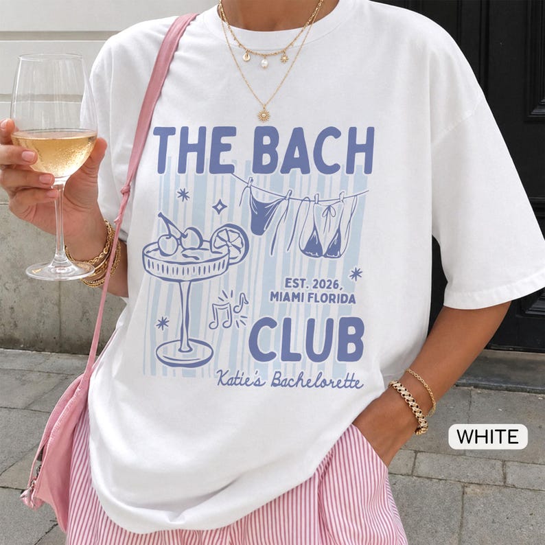 Custom Beach Bachelorette Shirt, The Bach Club Comfort Colors Shirt, Girls Weekend Bride Club Tee, Bridesmaid Gift,Bach Matching Party Shirt
