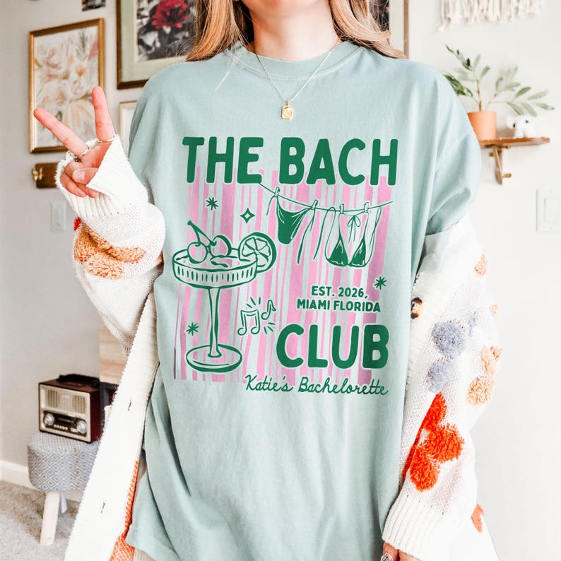 Custom Beach Bachelorette Shirt, The Bach Club Comfort Colors Shirt, Girls Weekend Bride Club Tee, Bridesmaid Gift,Bach Matching Party Shirt