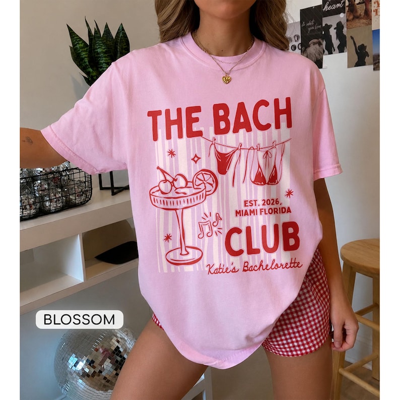 Custom Beach Bachelorette Shirt, The Bach Club Comfort Colors Shirt, Girls Weekend Bride Club Tee, Bridesmaid Gift,Bach Matching Party Shirt