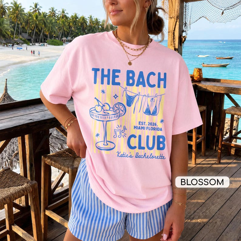 Custom Beach Bachelorette Shirt, The Bach Club Comfort Colors Shirt, Girls Weekend Bride Club Tee, Bridesmaid Gift,Bach Matching Party Shirt