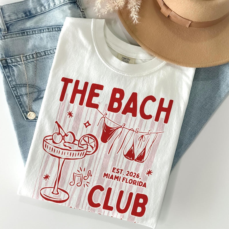Custom Beach Bachelorette Shirt, The Bach Club Comfort Colors Shirt, Girls Weekend Bride Club Tee, Bridesmaid Gift,Bach Matching Party Shirt