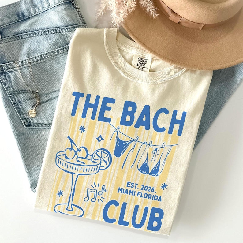 Custom Beach Bachelorette Shirt, The Bach Club Comfort Colors Shirt, Girls Weekend Bride Club Tee, Bridesmaid Gift,Bach Matching Party Shirt