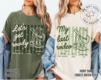 Last Rodeo Bachelorette Shirt, Personalized Location Western Bridal Party Shirt, Custom Western Bachelorette Shirt, Western Bride Shirt