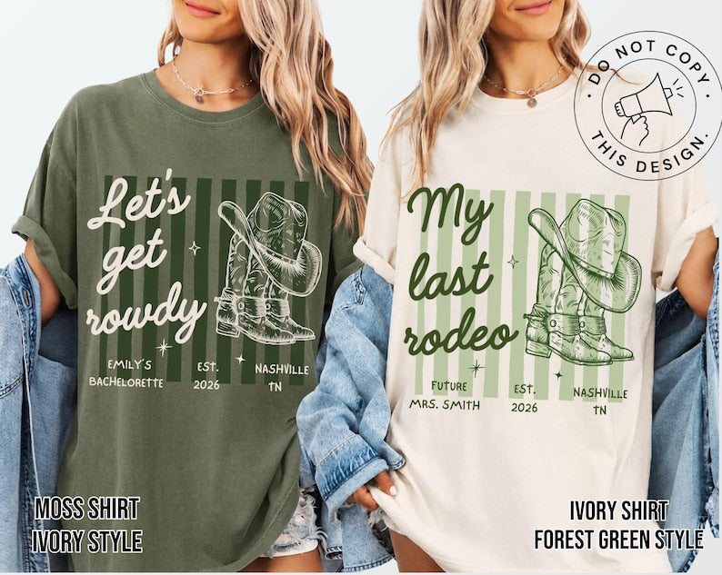 Last Rodeo Bachelorette Shirt, Personalized Location Western Bridal Party Shirt, Custom Western Bachelorette Shirt, Western Bride Shirt