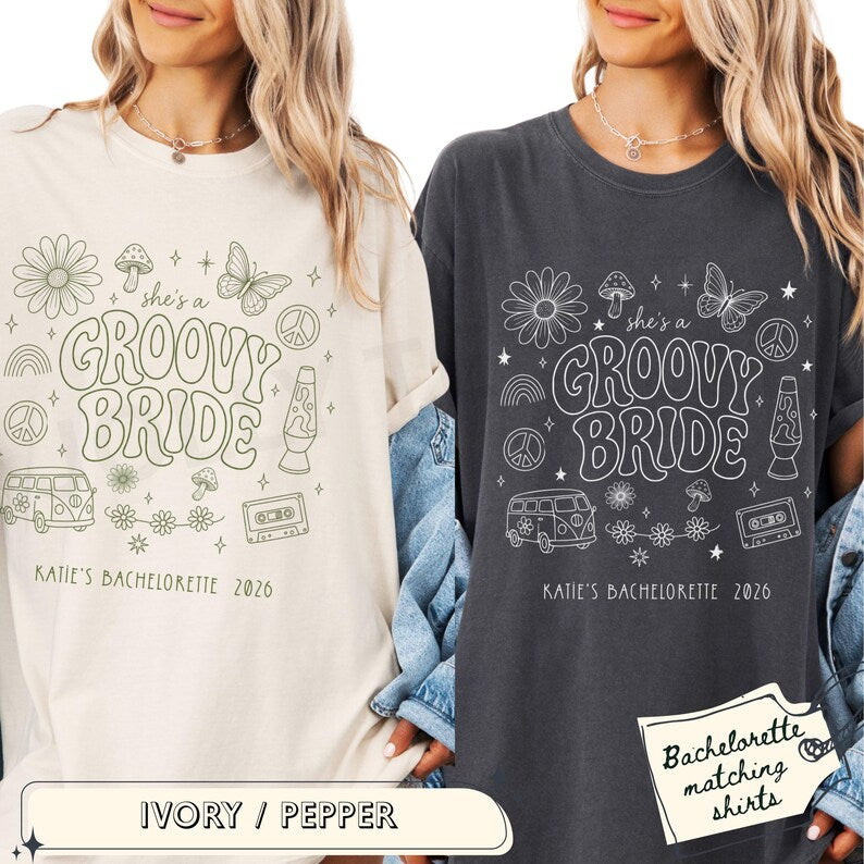 Groovy Bride Shirt, Dancing Bachelorette Party Shirt, Retro Disco Bride Squad Tee, Matching Bach Shirt, Bridal Party Custom Shirts