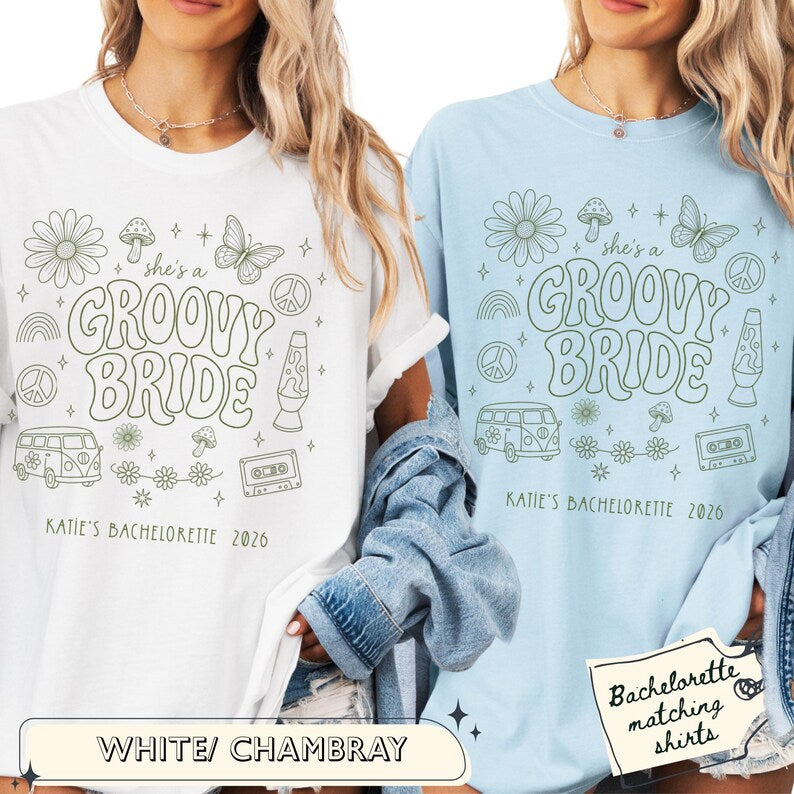 Groovy Bride Shirt, Dancing Bachelorette Party Shirt, Retro Disco Bride Squad Tee, Matching Bach Shirt, Bridal Party Custom Shirts