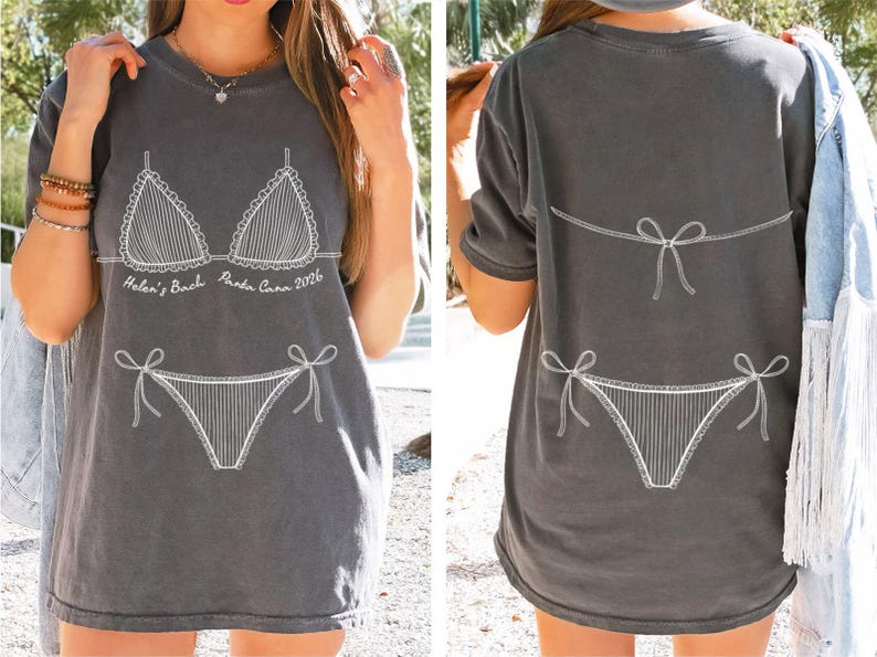 Personalized Bikini Bachelorette Shirt, Custom Beach Bach Party Shirt, Coastal Bachelorette Shirt, Bridal Party Shower Gift, Bachelor Shirt