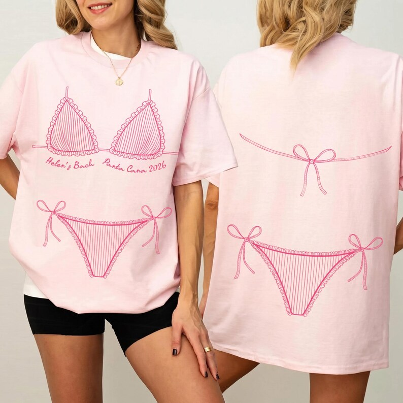 Personalized Bikini Bachelorette Shirt, Custom Beach Bach Party Shirt, Coastal Bachelorette Shirt, Bridal Party Shower Gift, Bachelor Shirt