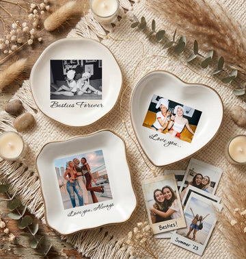Personalised Photo Trinket Dish, Custom Jewelry Ring Dish, Trinket Tray for Best Friend, Bestie, Bridesmaid Proposal, Wedding Gift