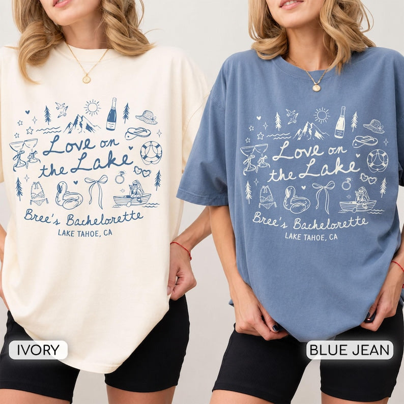 Comfort Colors Love on the Lake Bachelorette Shirt, Lake Bach Party Shirt, Bachelorette Party Shirt, Bach Weekend Trip, Girls Matching Tee