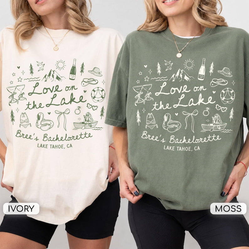 Comfort Colors Love on the Lake Bachelorette Shirt, Lake Bach Party Shirt, Bachelorette Party Shirt, Bach Weekend Trip, Girls Matching Tee