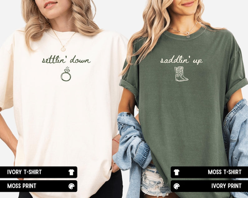 Saddlin' Up Bachelorette Comfort Colors Shirt, Custom Nashville Last Rodeo Bridal Party Tee
