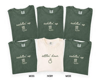 Saddlin' Up Bachelorette Comfort Colors Shirt, Custom Nashville Last Rodeo Bridal Party Tee