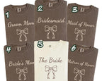 Matching Wedding Party 2026 T-Shirt, Bridal Party Bow T-Shirt, Wedding Guest Apparel, Minimalist Bride Tee
