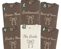 Matching Wedding Party 2026 T-Shirt, Bridal Party Bow T-Shirt, Wedding Guest Apparel, Minimalist Bride Tee