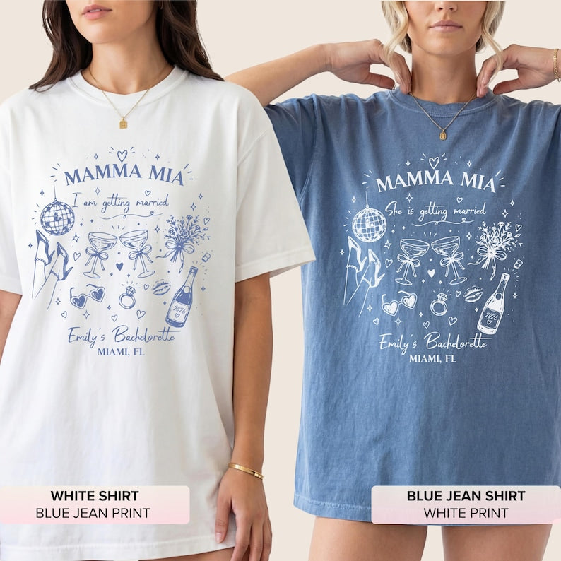 Mamma Mia Bachelorette Shirt, Personalized Last Disco Bach Tee, Dancing Queen Bride Shirt, Bride Squad Gift, Girls Trip Tee