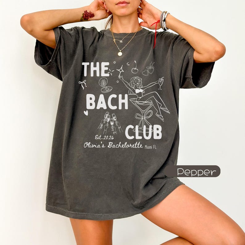 The Bach Club Custom Bachelorette Shirt,Retro Bridal Cocktail Party Tees,Trendy Disco Bride Crew Shirt,Modern Girls Night Out Merch