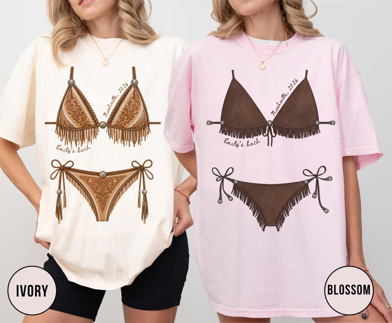 Custom Western Bachelorette Bikini Shirt, Cowgirl Bride Tee, Personalized Nashville Bach Shirts, Matching Country Bridal Squad, Last Rodeo