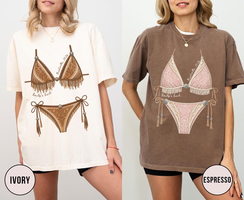 Custom Western Bachelorette Bikini Shirt, Cowgirl Bride Tee, Personalized Nashville Bach Shirts, Matching Country Bridal Squad, Last Rodeo