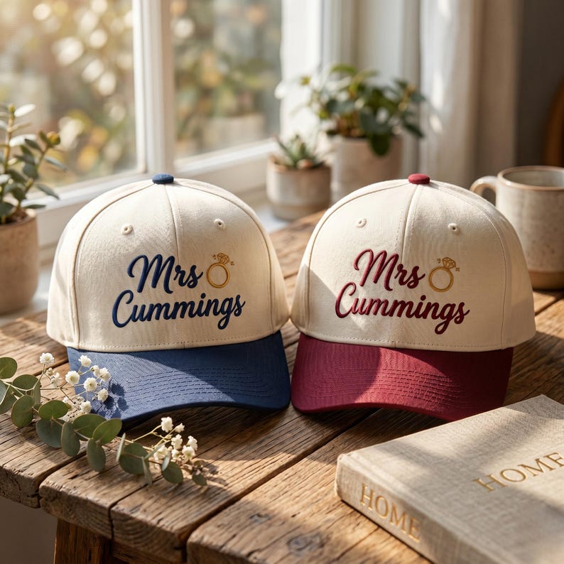 Embroidered Mrs. Hat, Future Mrs. Bridal Shower Gift, Custom Bride Baseball Cap