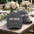 Personalized Bride Crew Embroidered Hat Set, Custom Bachelorette Caps, Bachelorette Outfit Hat, Wedding Party Favor, Bridal Shower Gift