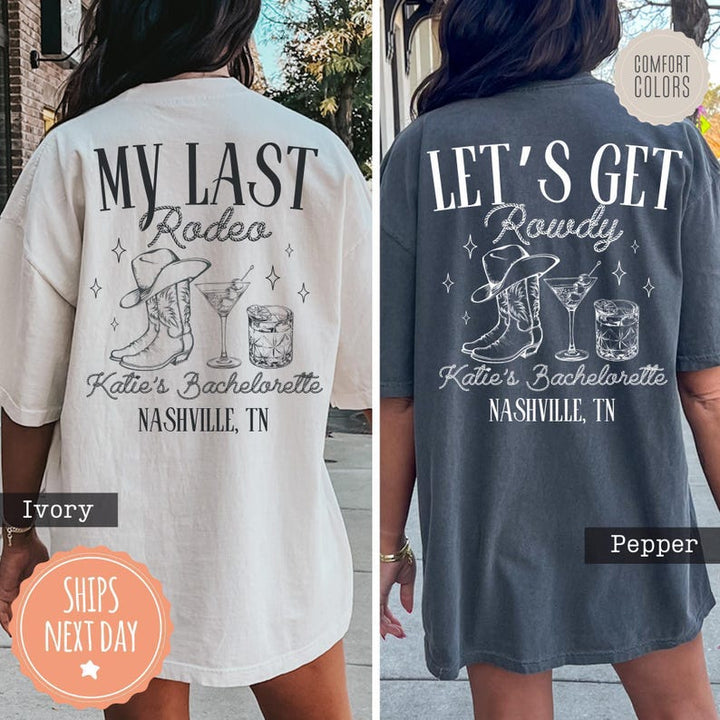 Comfort Colors® Nashville Bachelorette Shirts - Custom Last Rodeo Tshirt - Western Bridal Party - Cowgirl Bach - Country Bachelorette Party
