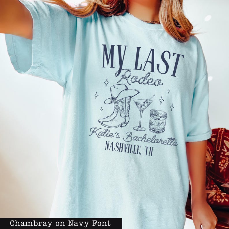 Comfort Colors® Nashville Bachelorette Shirts - Custom Last Rodeo Tshirt - Western Bridal Party - Cowgirl Bach - Country Bachelorette Party