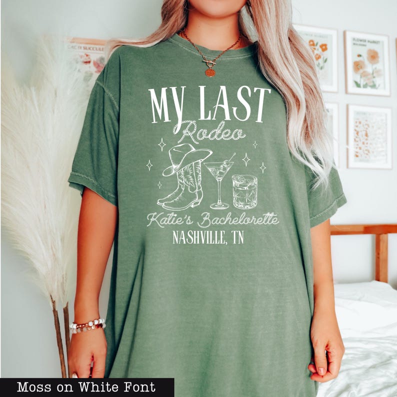 Comfort Colors® Nashville Bachelorette Shirts - Custom Last Rodeo Tshirt - Western Bridal Party - Cowgirl Bach - Country Bachelorette Party