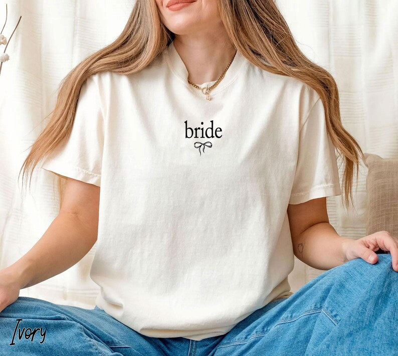 2026 Comfort Colors® Bride Shirt Coquette Bow, Bride-to-be Tee, Future Bride, Bachelorette Tee, Bridal Party, Future Mrs. Tee,Wedding Gift