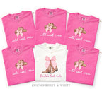 Bachelorette Shirt Bride’s Last Ride, Wild West Crew Tee, Comfort Colors® Western Cowgirl Boots Pink Bow Nashville Bachelorette Party tShirt